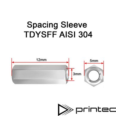 Нержавіюча стійка М3 12мм монтажна шестигранна різьбова колона M3x12 TDYSFF AISI 304