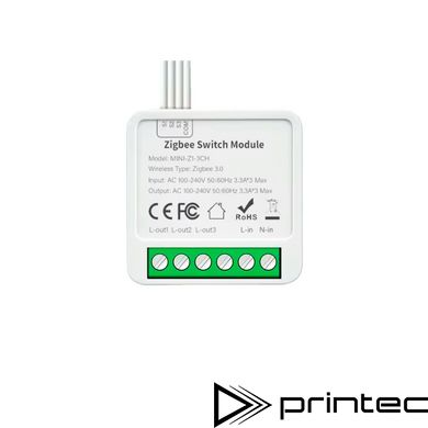 ZigBee розумний міні перемикач DIY Smart Switch 10A 3-gang Tuya, Smart Life