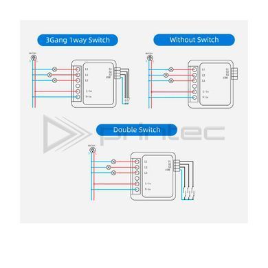 ZigBee розумний міні перемикач DIY Smart Switch 10A 3-gang Tuya, Smart Life