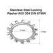 Стопорна нержавіюча шайба М3 із зовнішніми зубами Locking Washer M3 DIN 6798A AISI 304