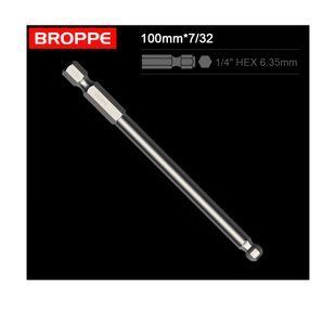 Дюймова шестигранна (HEX) біта 7/32" L=100мм з кульковим наконечником BROPPE
