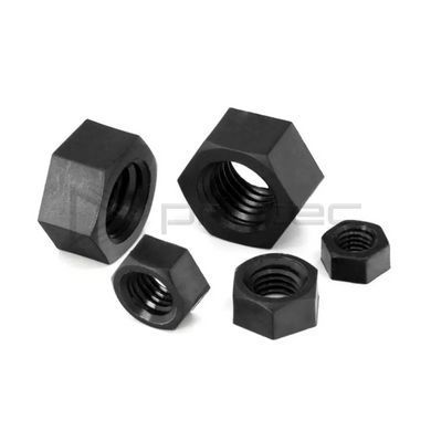 Пластикова гайка М6 Чорна нейлонова шестикутна, M6 Black plastic nut