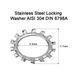 Стопорна нержавіюча шайба М4 із зовнішніми зубами Locking Washer M4 DIN 6798A AISI 304