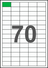 38×20мм Самоклеящаяся бумага А4, 70 Этикеток на листе, Упаковка 100 листов