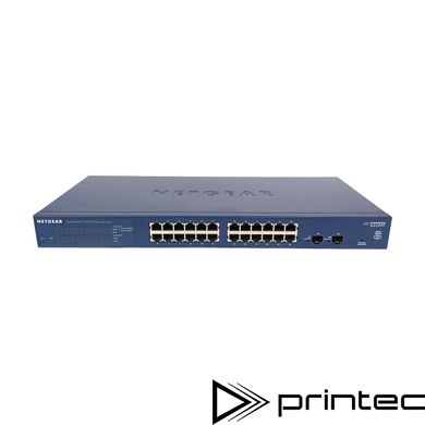 Комутатор NETGEAR 24-Port Gigabit Ethernet Smart Switch з 2 SFP Ports, GS724T