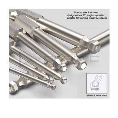 Бита H4 с шаровой головкой BROPPE L=150мм усиленная шестигранная 1/4" HEX