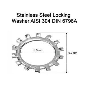 Стопорна нержавіюча шайба М5 із зовнішніми зубами Locking Washer M5 DIN 6798A AISI 304