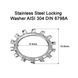 Стопорна нержавіюча шайба М6 із зовнішніми зубами Locking Washer M6 DIN 6798A AISI 304