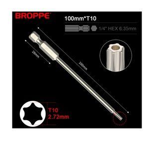 Біта T10 TORX BROPPE L=100мм посилена 1/4" HEX