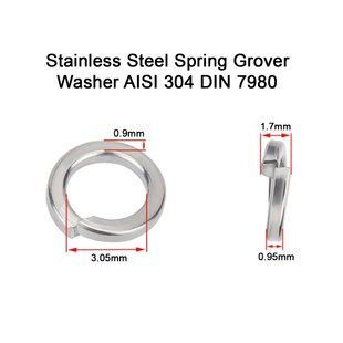 Нержавіюча пружинна шайба М3 гровер Spring Grover Washer M3 DIN 7980 AISI 304