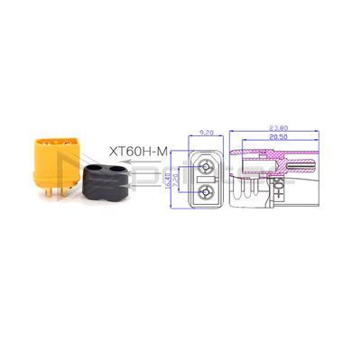 Amass XT60H-M штекер папа XT60 с защитным кожухом, коннектор XT60H-M