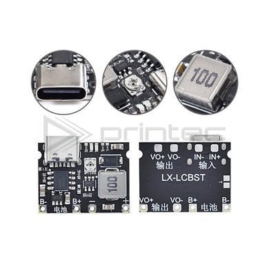 LX-LCBST модуль зарядки и разрядки для 1S Li-Ion аккумулятора 5В 2.4A с регулятором выходного напряжения, Type-C