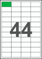 48,5×25,44мм Самоклеящаяся бумага А4, 44 Этикетки на листе, Упаковка 100 листов