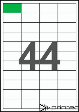 48,5×25,44мм Самоклеючий папір А4, 44 Етикетки на листі, Упаковка 100 листів