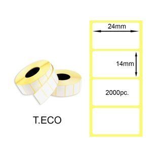 Термоетикетка 24х14 мм 2000шт. Т.ЕКО (T.ECO Thermal Labels), Термоэтикетка 24х14 мм 2000шт. Т.ЭКО (T.ECO Thermal Labels)