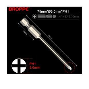 Біта PH1 L=75мм &Oslash;3.0 для шуруповерта та гайковерта посилена 1/4" HEX BROPPE