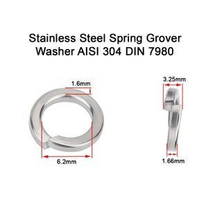 Нержавіюча пружинна шайба М6 гровер Spring Grover Washer M6 DIN 7980 AISI 304