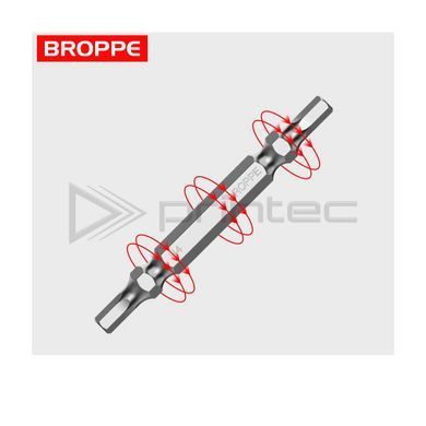 Набор двусторонних шестигранных бит BROPPE (6 шт.) L=65мм, магнитный, 1/4" HEX
