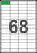48×16,6мм Самоклеючий папір А4, 68 Етикеток на листі, Упаковка 100 листів