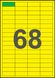 48×16,6мм ЖОВТИЙ Самоклеючий папір А4, 68 Етикеток на листі, Упаковка 100 листів