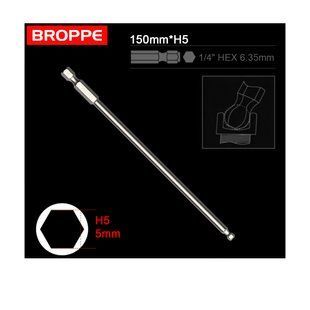 Біта H5 з кульовою головкою BROPPE L=150мм посилена шестигранна 1/4" HEX