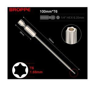 Біта T6 TORX BROPPE L=100мм посилена 1/4" HEX