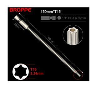 Біта T15 TORX BROPPE L=150мм посилена 1/4" HEX