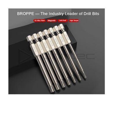 Біта T10 TORX BROPPE L=75мм посилена 1/4" HEX