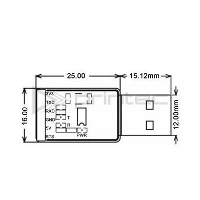 Перетворювач USB Type-C - UART (TTL) на чіпі CH340N, 3.3V/5V