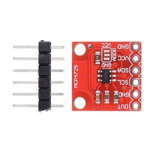 Модуль ЦАП MCP4725, 12 біт, 1 канал, I&sup2;C, EEPROM, 2.7-5.5В