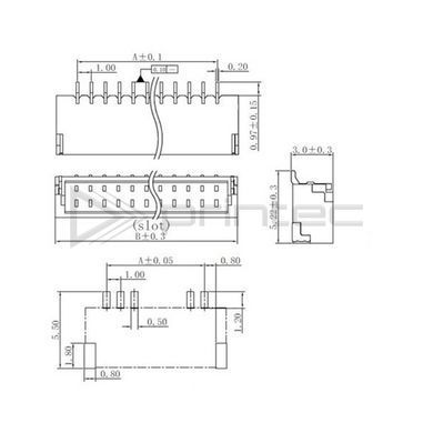 Розъем JST SH1.0-3P 1.0мм горизонтальный, папа, SMD socket 3PIN