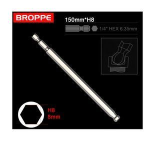 Біта H8 з кульовою головкою BROPPE L=150мм посилена шестигранна 1/4" HEX