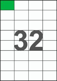52,5&times;37,12мм Самоклеящаяся бумага А4, 32 Этикетки на листе, Упаковка 100 листов