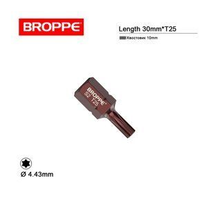 Біта TORX T25, довжина L=30мм, шестигранник 10мм BROPPE