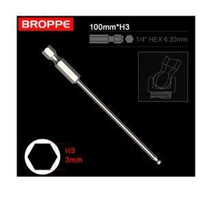 Біта H3 з кульовою головкою BROPPE L=100мм посилена шестигранна 1/4" HEX