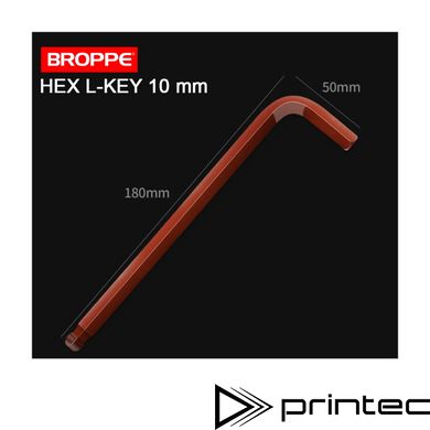 Ключ шестигранний 10 мм Г-подібний BROPPE Hex 180*50мм